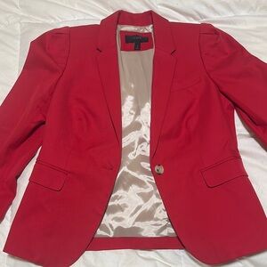 J. Crew Red Tailored Blazer with Notched Lapels